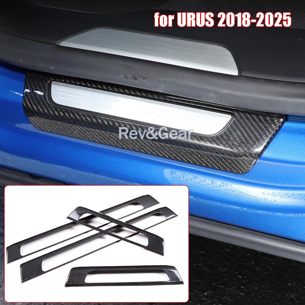4PCS Carbon Fiber Door Sill Guard Plate Panel Cover For LAMBORGHINI URUS 2018-25