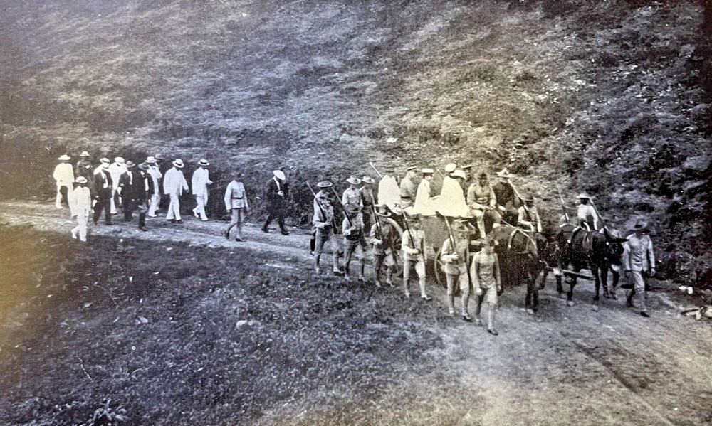 1911 Vintage Magazine Illustration President Taft Inspecting Panama Canal