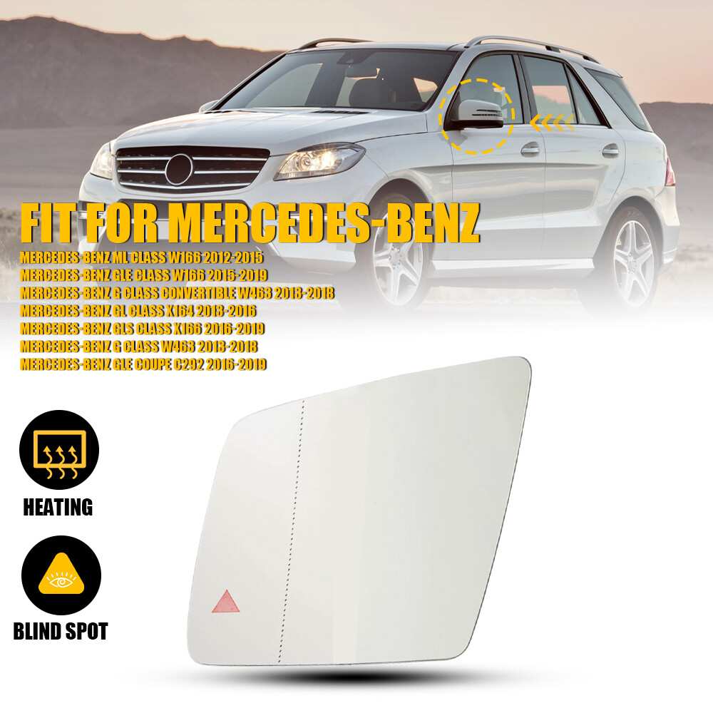Left Driver Side Mirror Glass for Mercedes G/GL/ML/GLE Class W166 2012-2019 OEM Fit