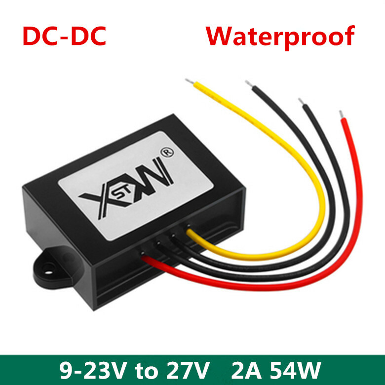 9-23V to 27V 2A 54W Waterproof DC-DC Step-Up Converter Module