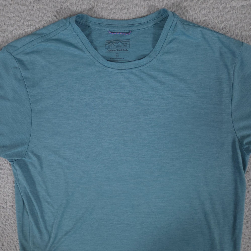 Patagonia Shirt Mens Small Teal Capilene Cool Daily Training Athletic Running