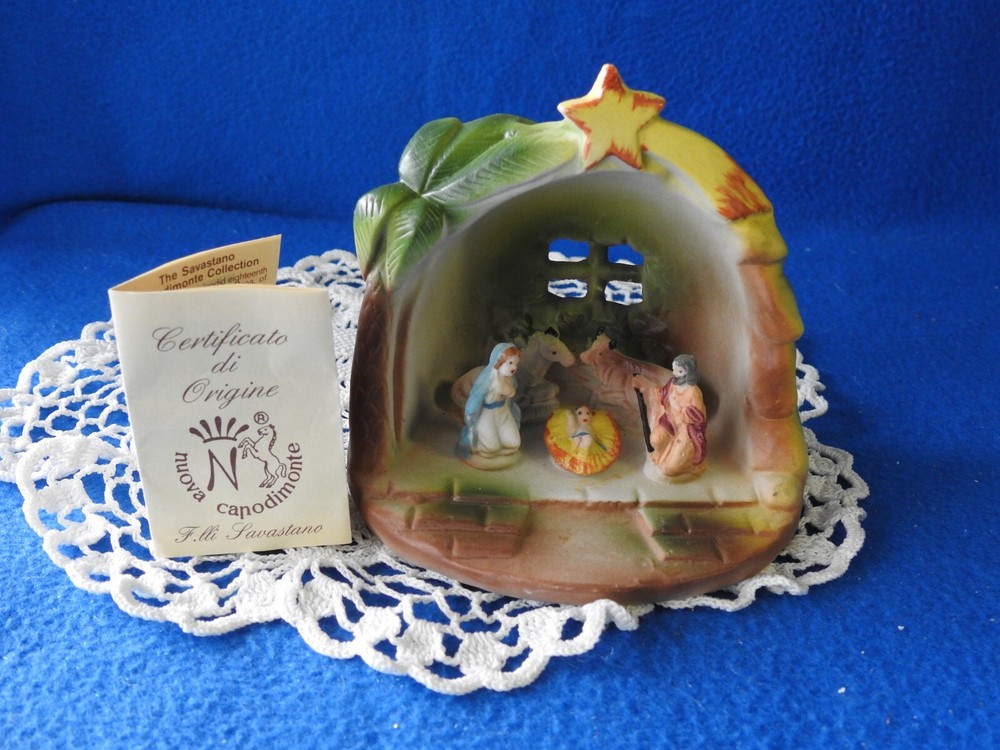 Vtg Nuova Capodimonte Italian Porcelain Nativity Joseph Mary Baby Jesus Figurine