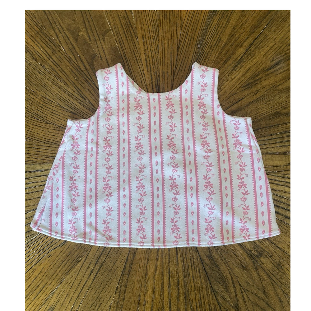 The Beaufort Bonnet Company Pink & White Cotton Top, Floral Stripe 18-24 months