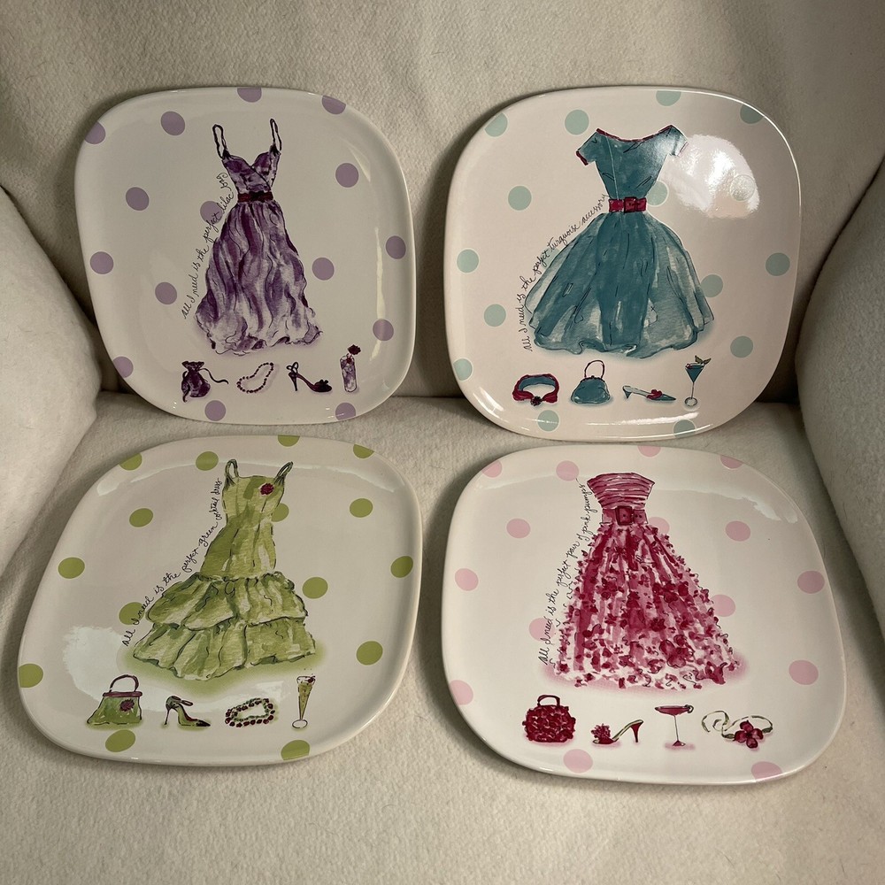 Rosanna Dessert Plates- All I Need 4 Different Dresses Set 4