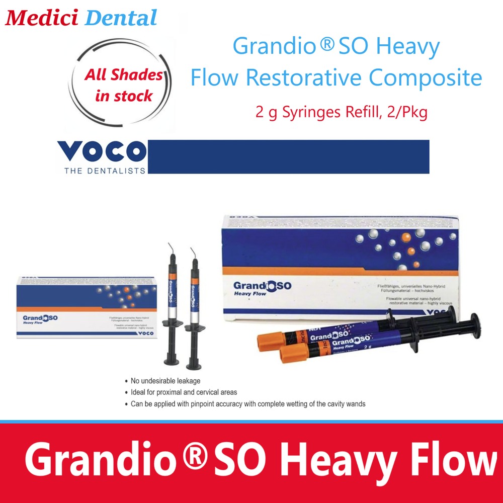 Dental Voco GrandioSO Heavy Flow Restorative Composite Syringe 2 x 2 g - Shades