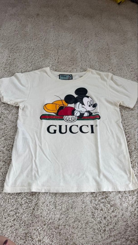 GUCCI x Disney Mickey Mouse Vintage Logo Cream XXS T-Shirt Italy Made