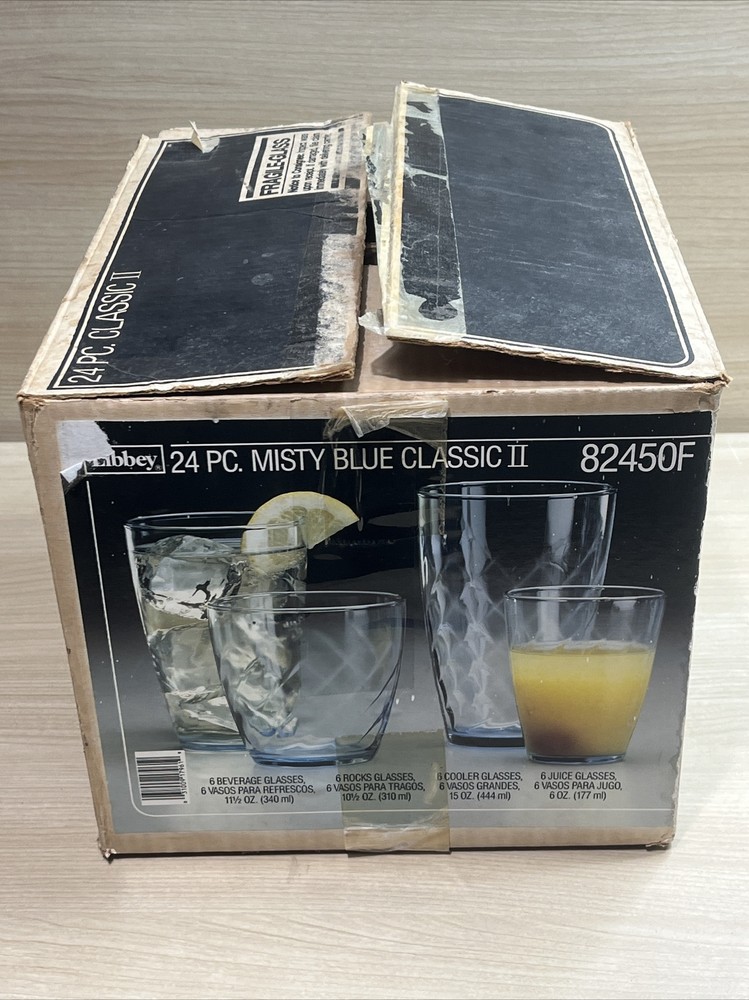 Libbey Vintage Glassware 24 Pc Set Misty Blue Classic II 82450F