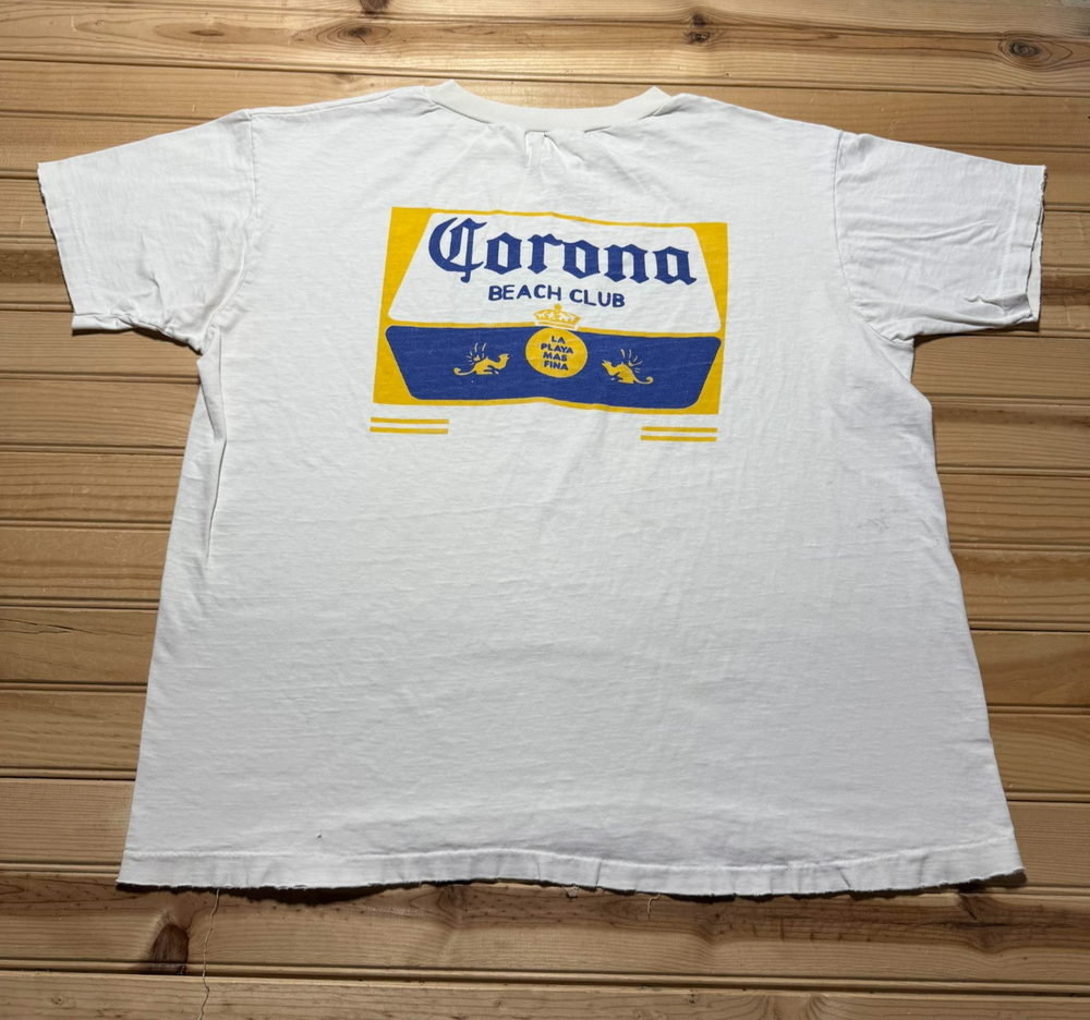 Vintage 90s Corona Beer Beach Club Acapulco Mexico Promo Single Stitch Shirt XL