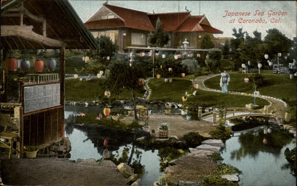 Japanese Tea Garden Coronado California paper lanterns unused c1905 UDB postcard