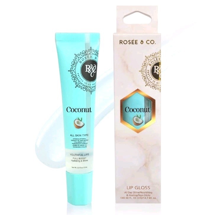 Rosée High-Shine Coconut Lip Gloss for Luscious Lips