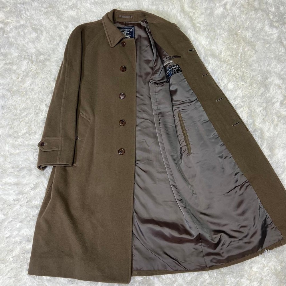 Burberry Balmacaan Coat Cashmere Authentic Camel Brown Wool Men's Long Coat