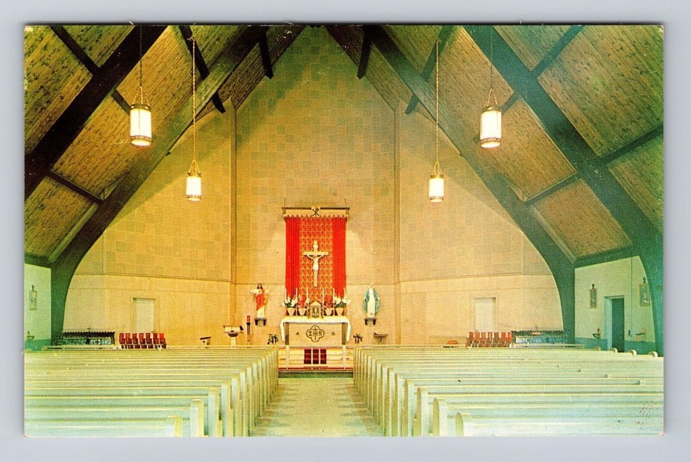 Weirs Beach NH-New Hampshire, St Helena Church, Antique Vintage Postcard