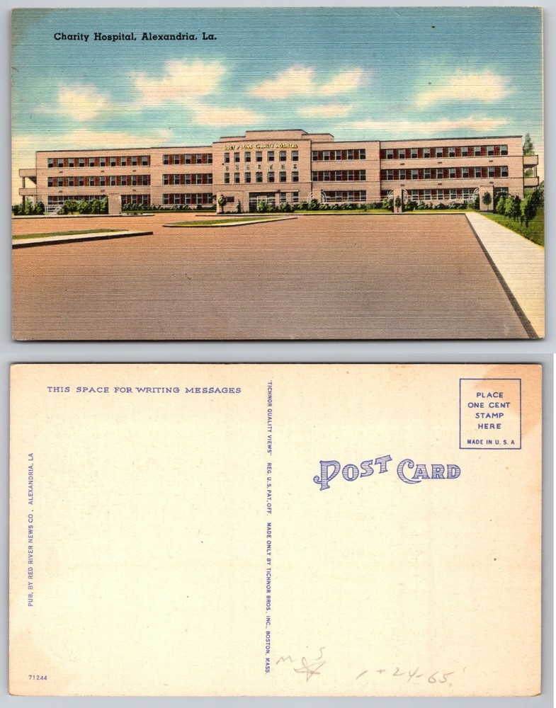 Charity Hospital Alexandria Louisiana Postcard