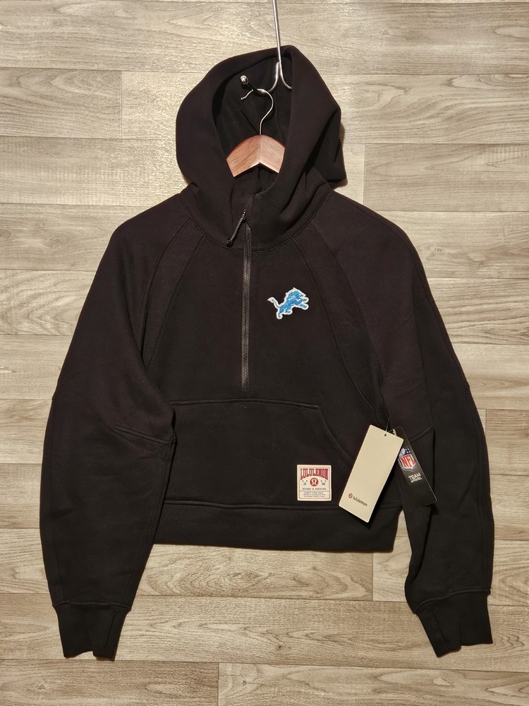 NWT lululemon Detroit Lions Women's Scuba Oversized Half-Zip Hoodie XS/S Black