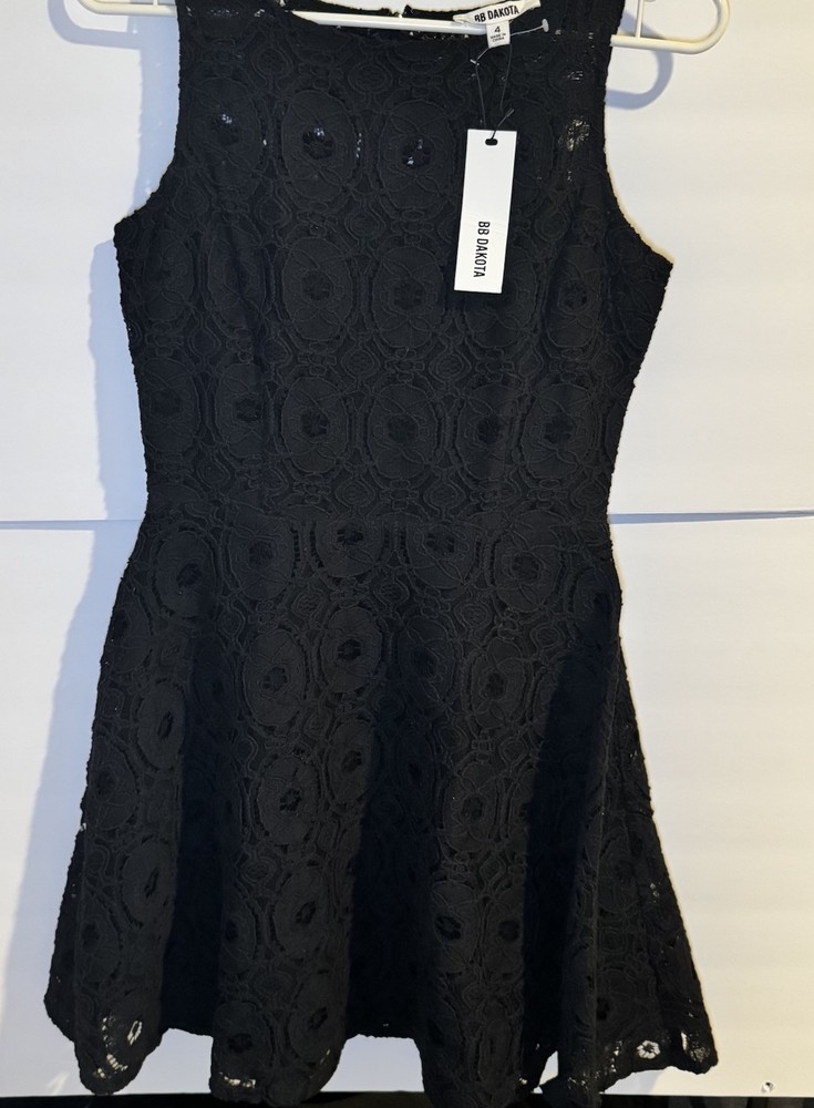 NWT BB Dakota Crochet Lace Fit  Flare Knit Dress Women's Size 4