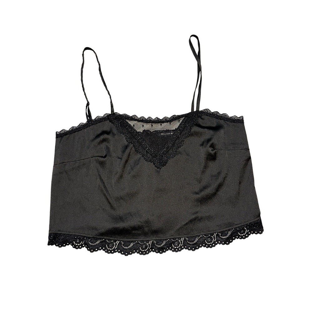 Brandy Melville Black Camisole Tank Top Lace Trim One Size