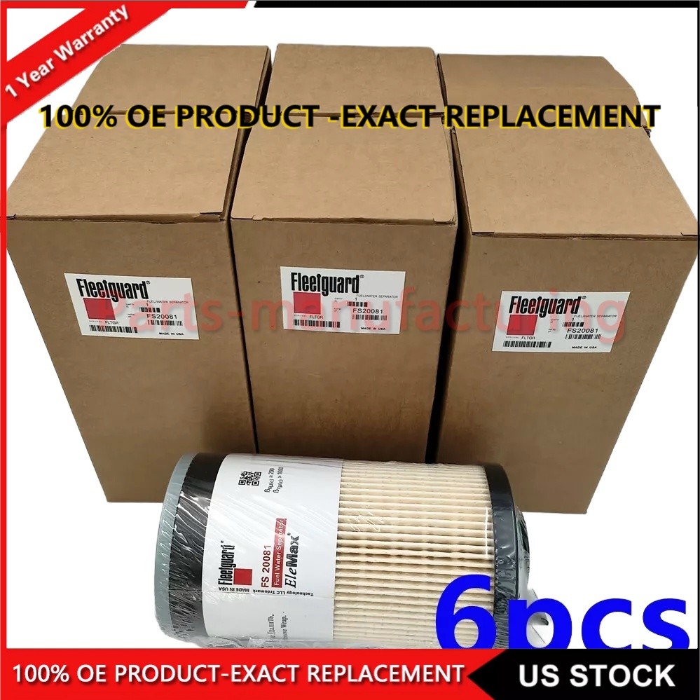 New 6PCS For FS20081 FleetGuard Fuel Filter Water Separator Replace A0000904851