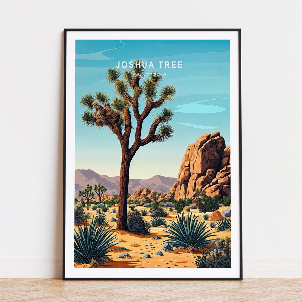 Joshua Tree National Park Travel Poster California National Park Prints Joshua