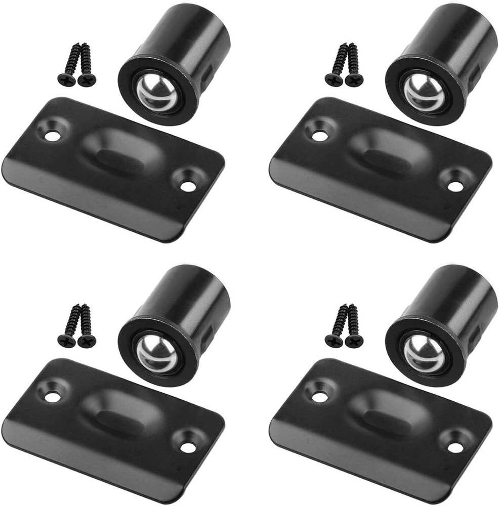 4-Pack Oil Rubbed Bronze Drive-In Ball Catches with Strike Plates for Closet Doors