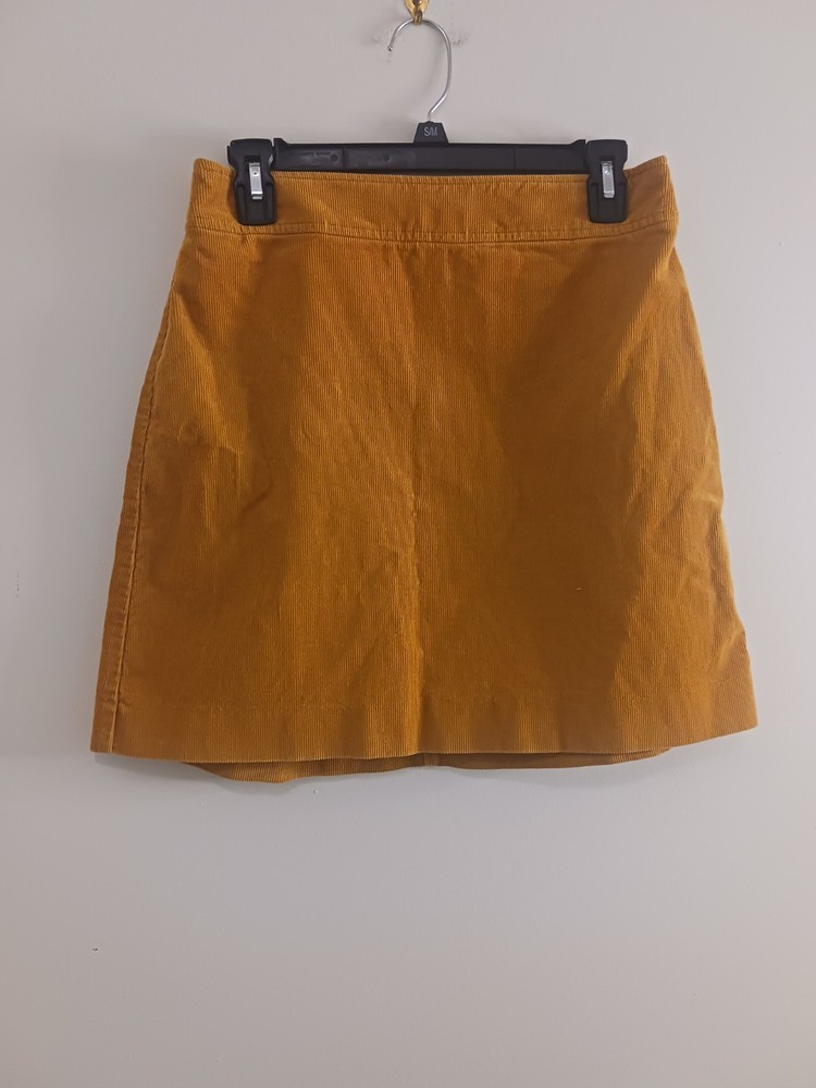 J Crew Women Mustard Yellow Corduroy Mini Skirt Size 6