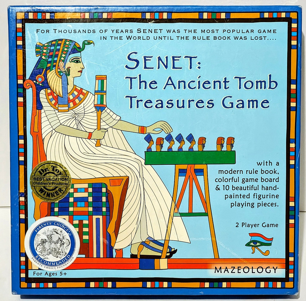 Senet Ancient Tomb Treasures Game - 2-Player - 10 Hand Painted Pieces - Complete
