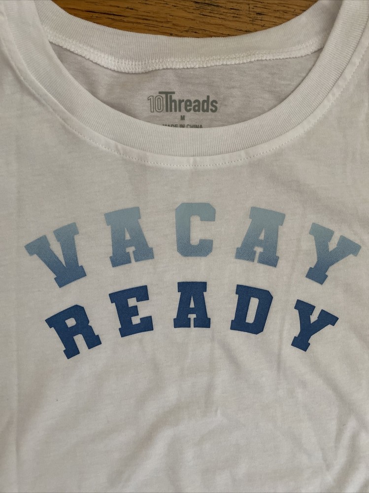 Women’s Short Sleeve T-Shirt New Size Small White Vacay Ready