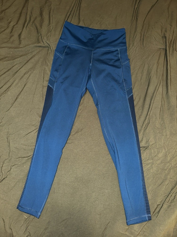 Old Navy Blue Ankle Leggings Women’s L Active Go-Dry High Rise Stretch