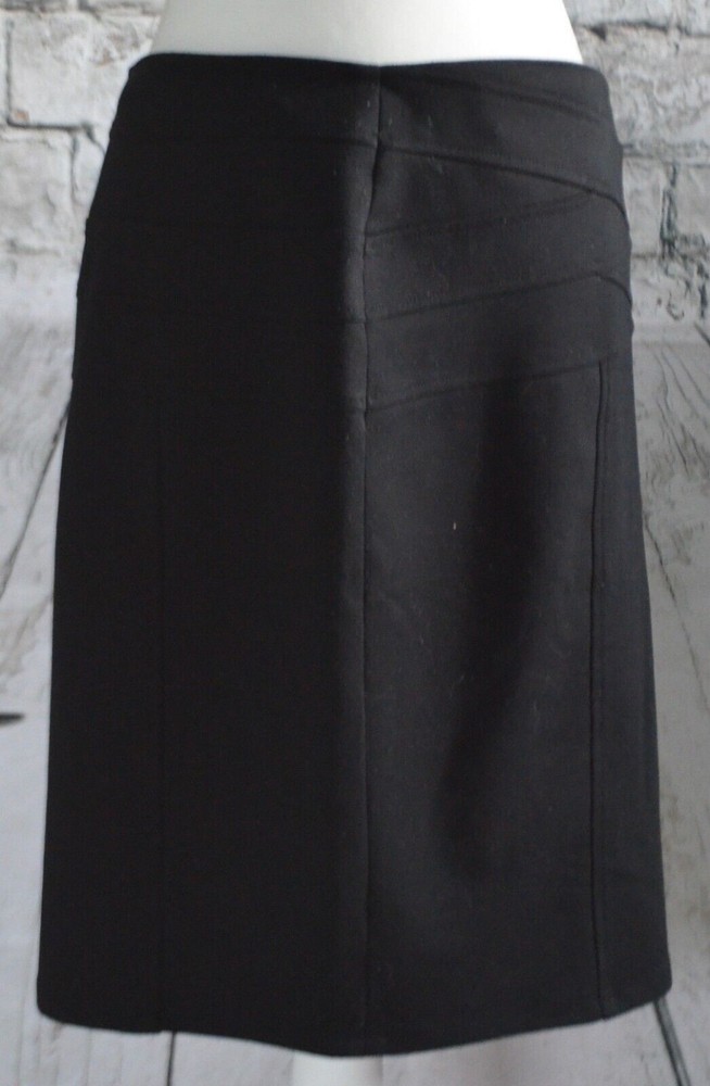 Adrienne Vittadini Black Knit Pencil Skirt Pull Up Womens Ladies Size 14 Stretch