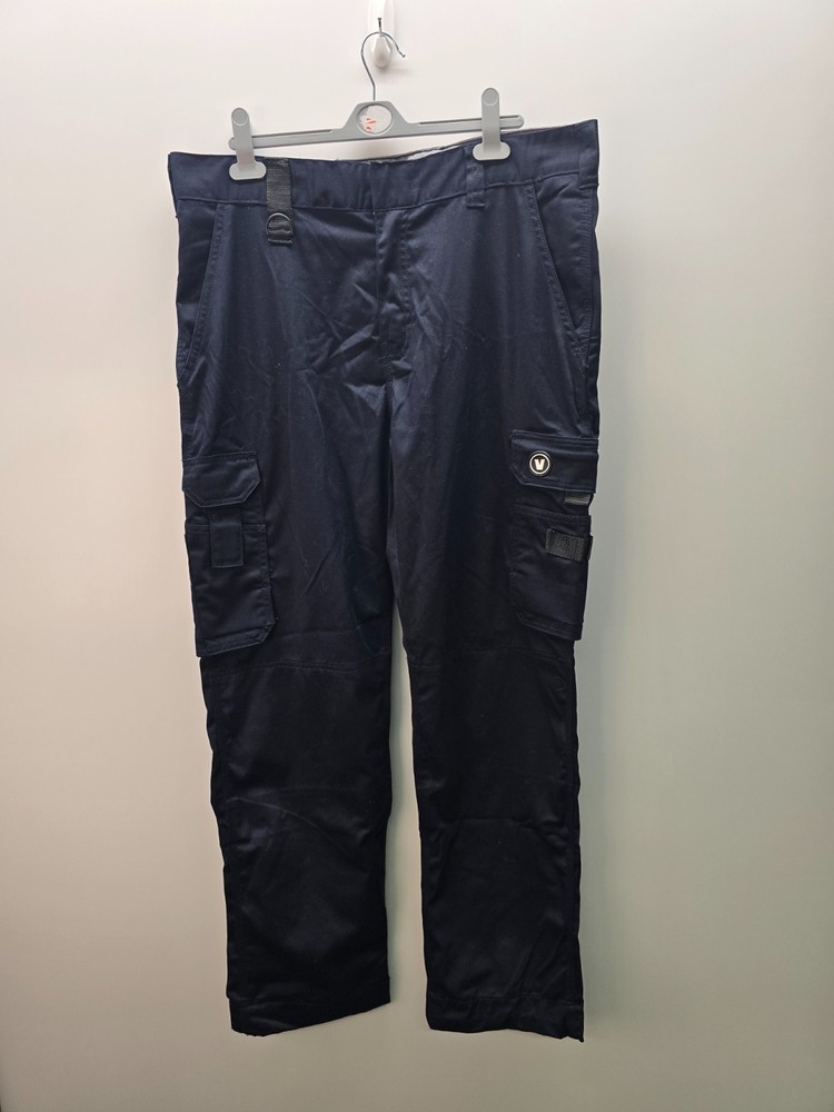 Veltuff Work Trousers Mens Size 38R Navy Blue Teamline Stretch Cargo Workwear