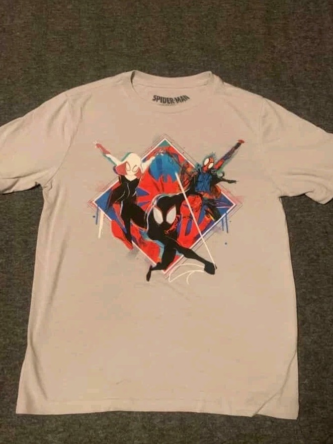 New Marvel Spider-Man Boy's Miles Morales Graphic T-Shirt Gray White  Size 10/12
