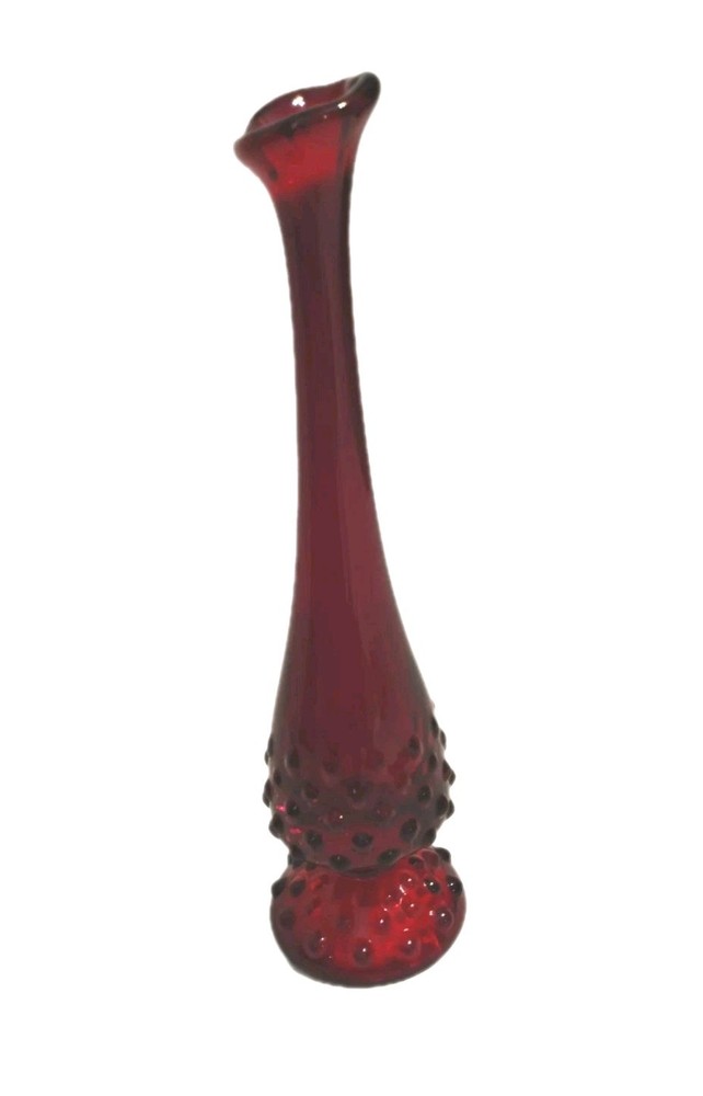 Fenton Ruby Hobnail Bud Vase 9 1/2