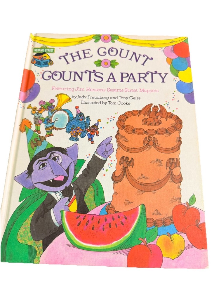 Sesame Street Book Club Hardcover The Count Counts a Party Illustrated Tom Cooke