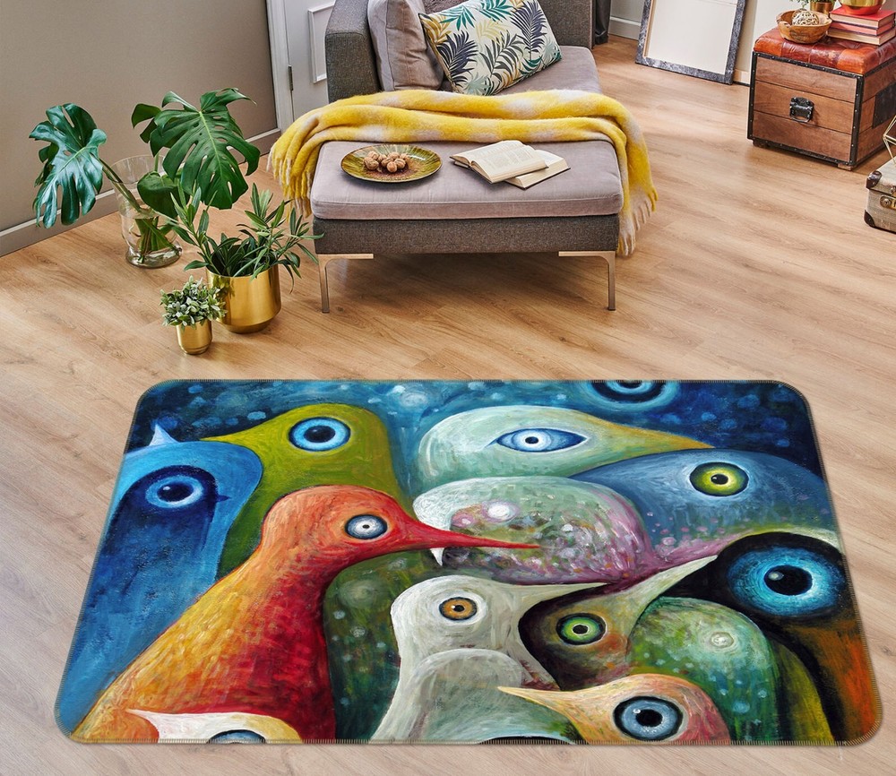 3D Art Paint Bird ZHUC191 Game Non Slip Carpet Mat Photo Carpet Amy