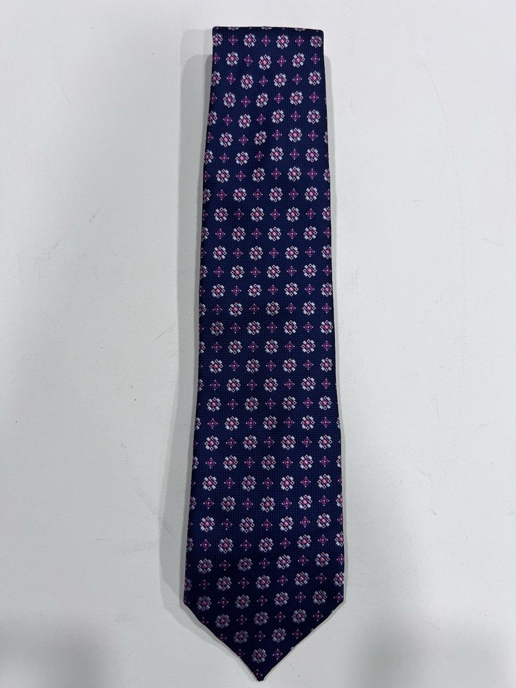 Henry Jacobson Men's Silk Geometric Design Neck Tie Handmade