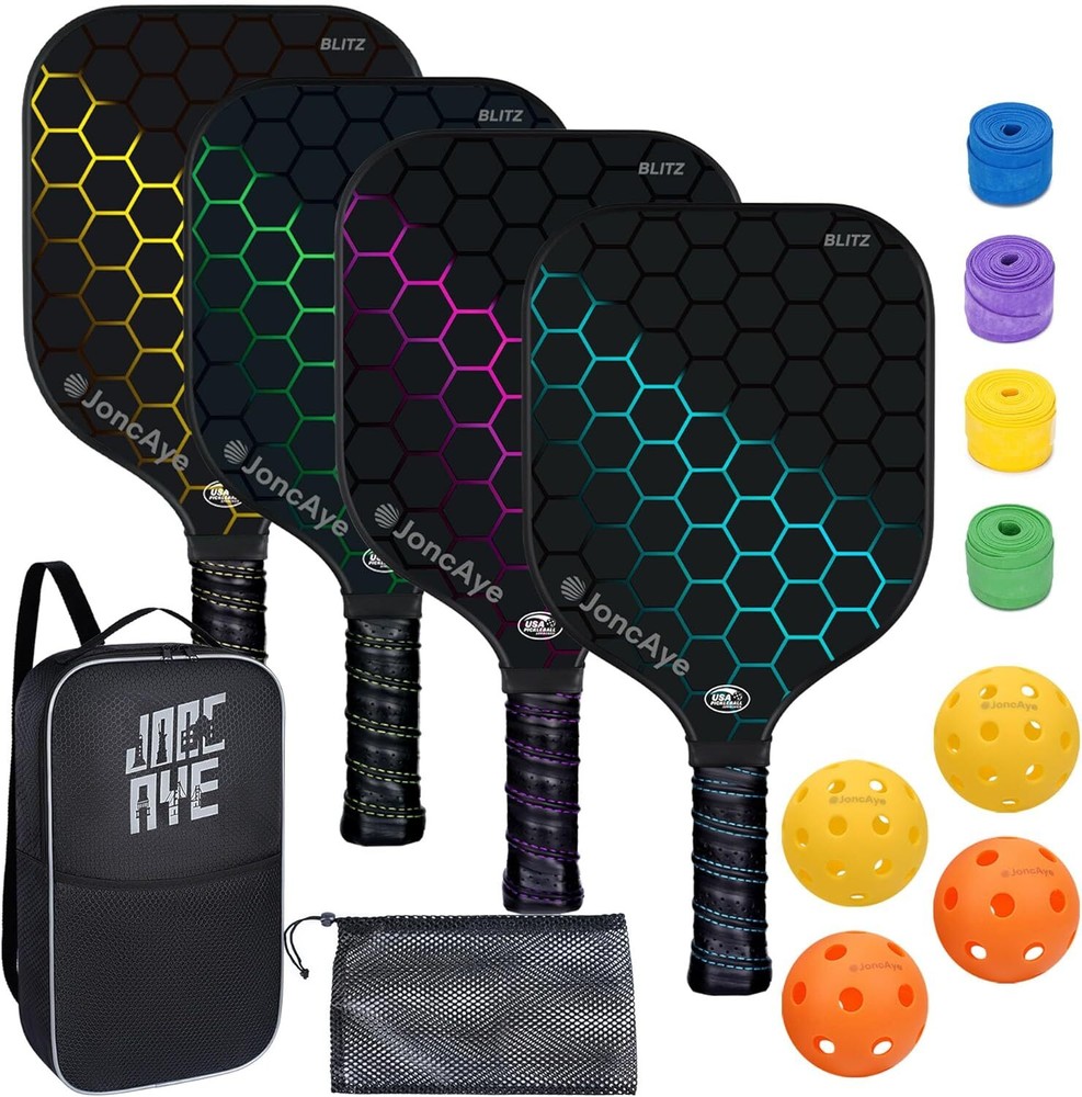 Paddles-Set of 4 or 2 Rackets with Balls and Bag |Pickle-Ball Equipment