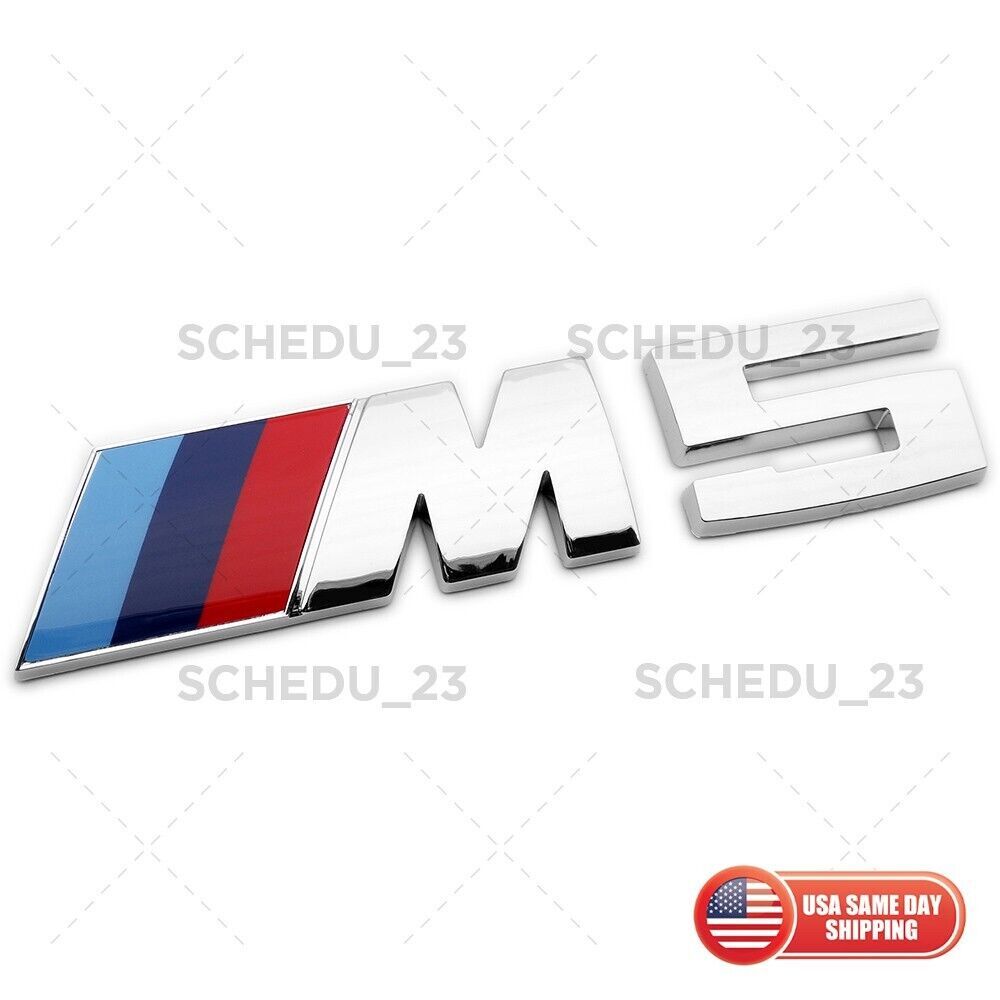 13-16 FOR F10 M5 Car Rear Trunk Emblem Nameplate Badge Sticker Silver Chrome