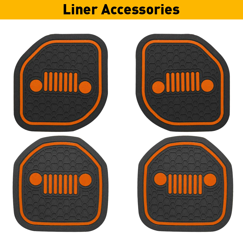 4pcs Cup Door Pocket Insert For Jeep JL Wrangler JLU Gladiator Liner Accessories