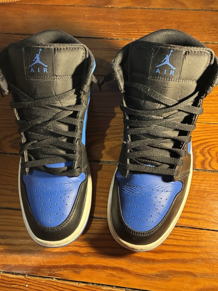 Jordan Air Jordan 1 Mid Black Royal Blue DQ8426-042 Leather Men's Sneaker