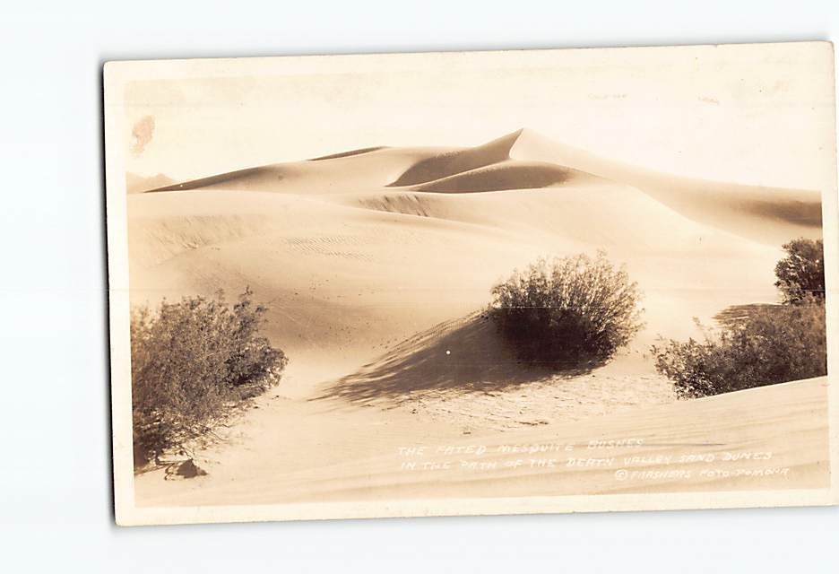 Postcard Mesquite Flat Sand Dunes in Death Valley California USA