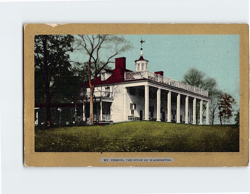 Postcard Home of Washington Mt. Vernon Virginia USA