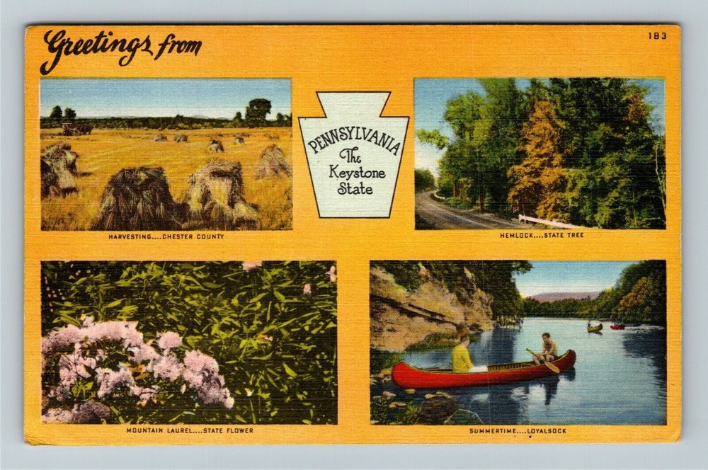 PA-Pennsylvania, Scenic Greetings, The Keystone State, Vintage Postcard