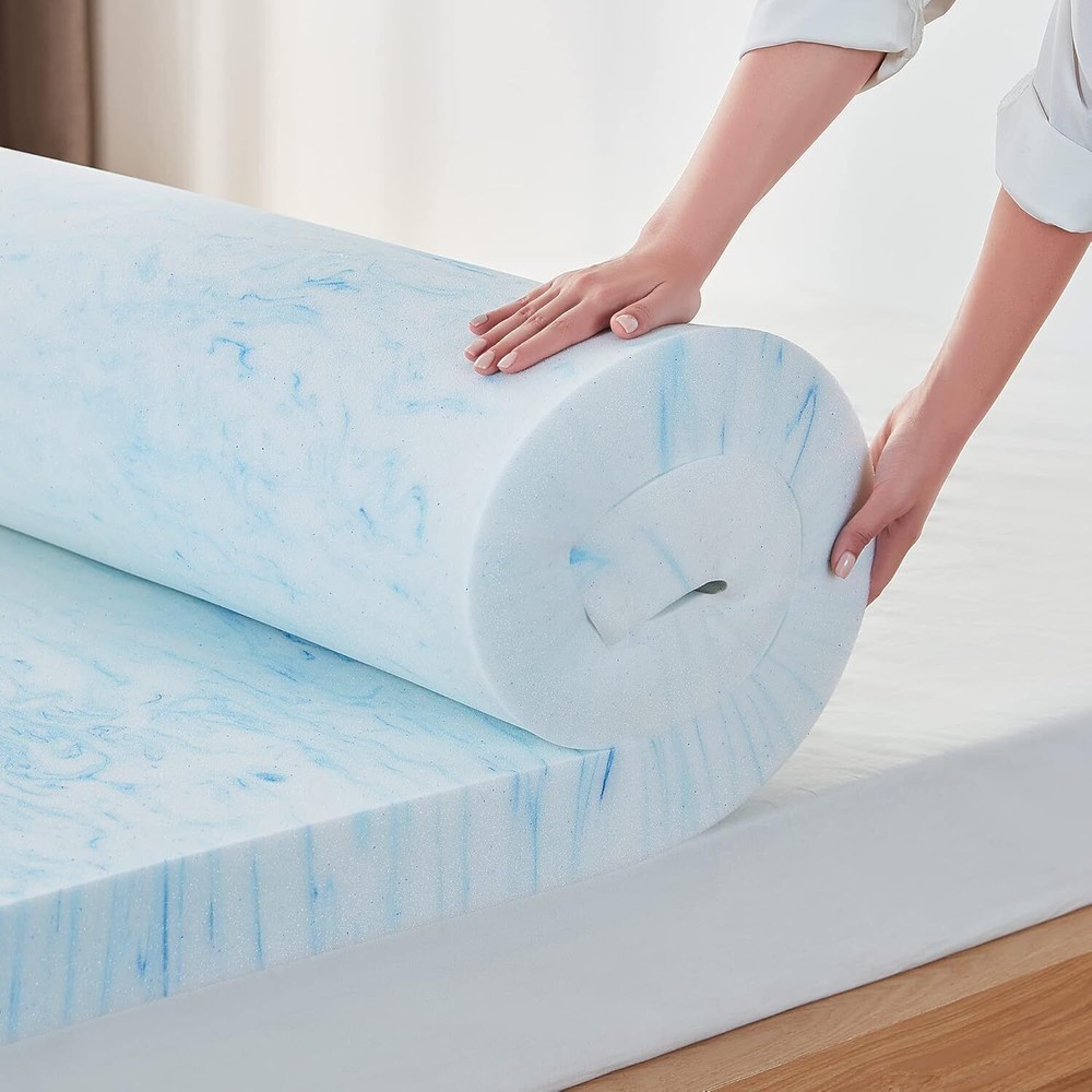 3 Inch Mattress Topper Twin, Cooling Gel Infused Swirl Memory Foam