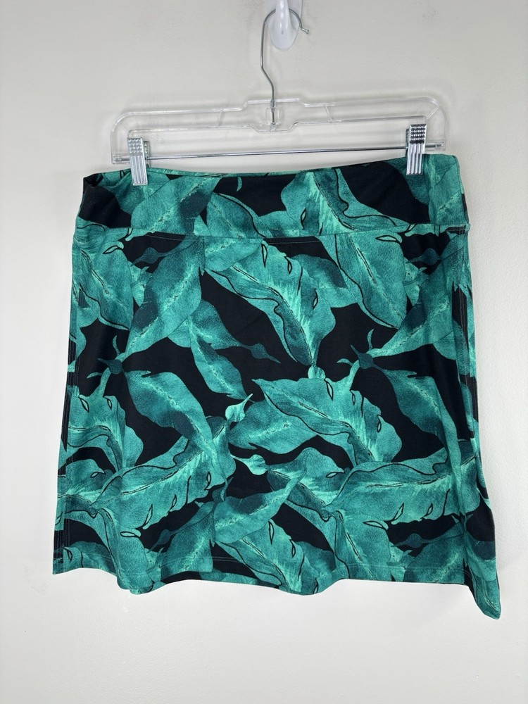 Patagonia Skirt Size Large Green/ Black Leaf Print Women’s Pull On 34x18