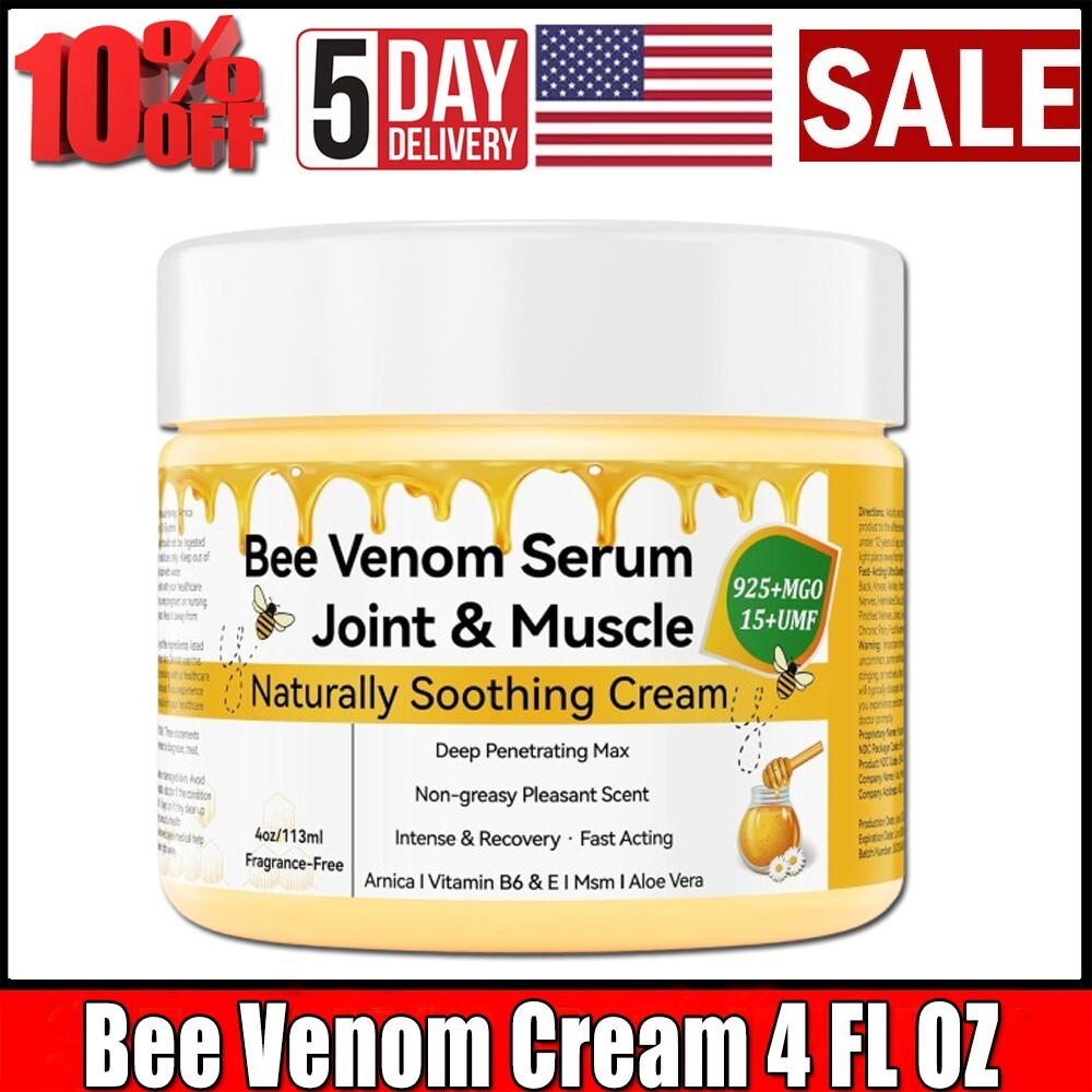 Bee Venom Joint & Bone Therapy Cream for Men and Women 4 oz