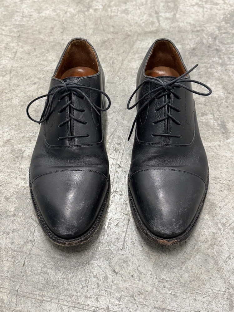 Beckett Simonon Dean Cap Toe Black Leather Dress Shoes Oxfords Mens 10