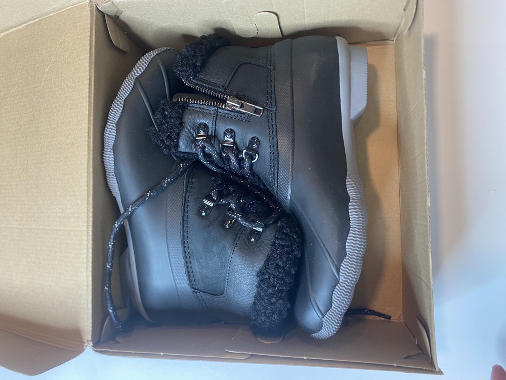 Sperry Women's 7.5 M Saltwater Alpine Leather Winter Boot Black Fleece Lined NWB