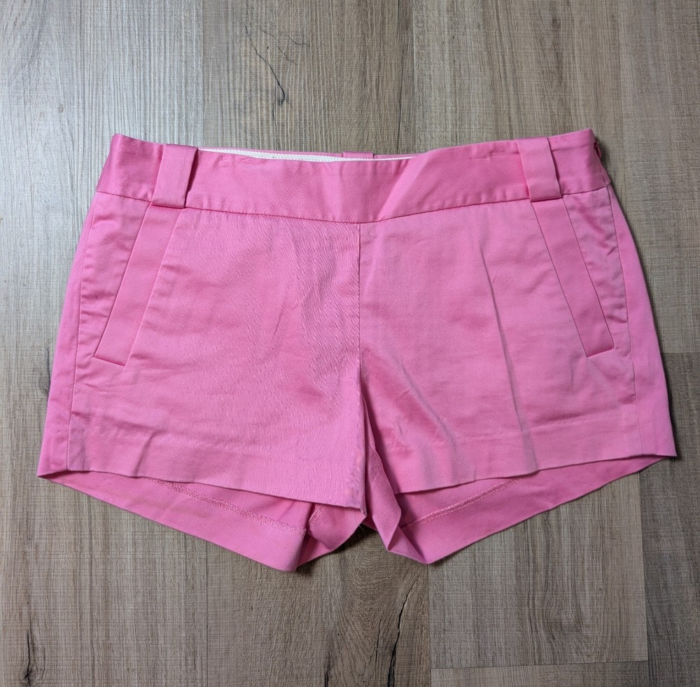 J Crew Size 6 Shorts Chino Flat Front Bubblegum Pink Side Zipper Stretch Preppy