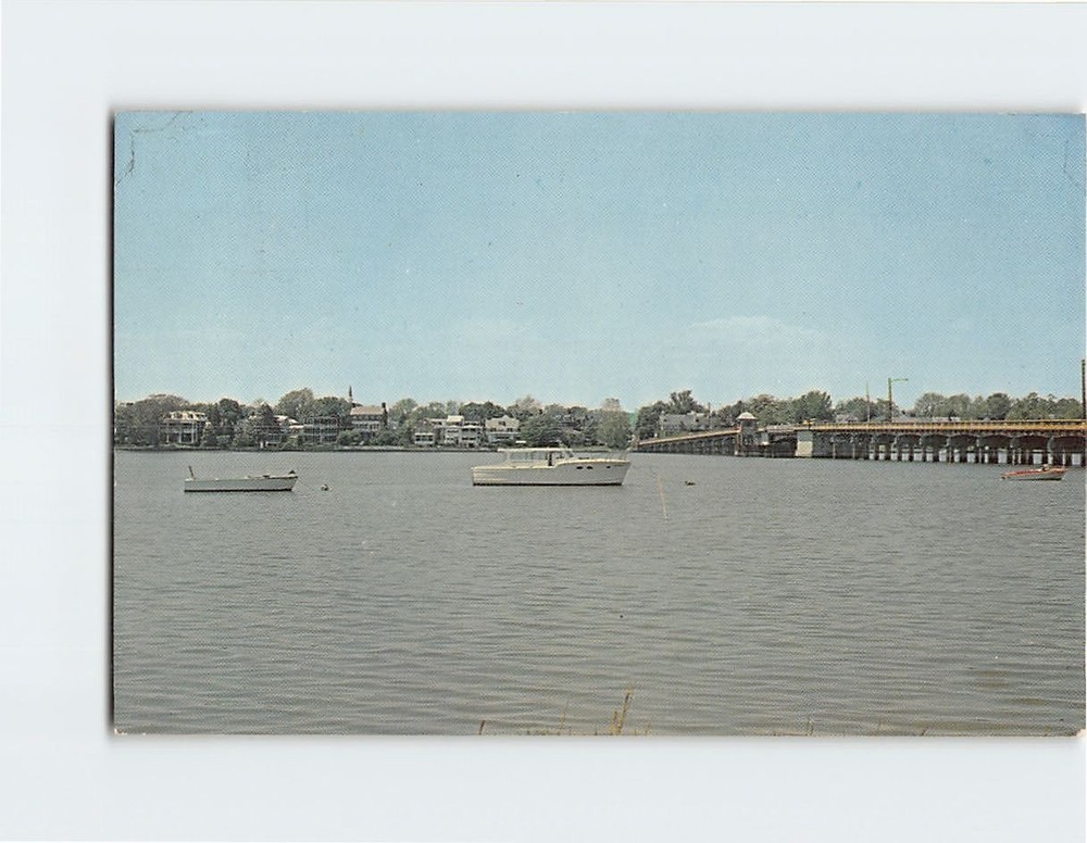 Postcard Chester River and Chester Bridge Chestertown Maryland USA