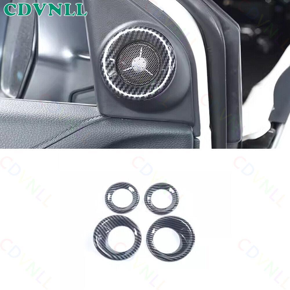 Inner Door Speaker Horn Cover Trim 4PCS For Honda CRV 2017-2022 ABS Carbon Fiber