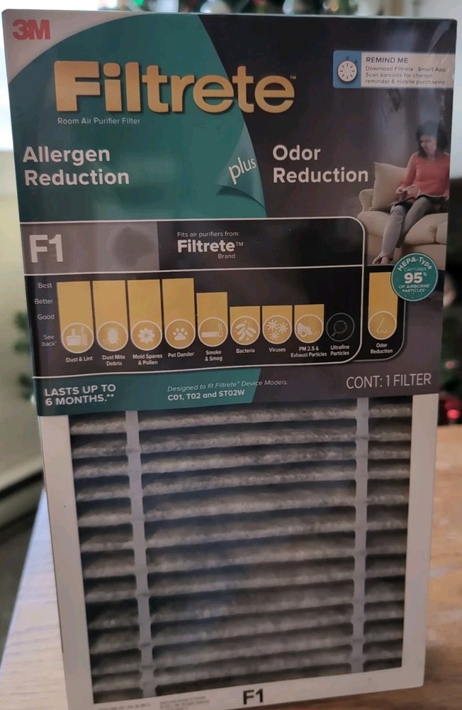 New Filtrete Air Purifier Filter Allergin Reduction Plus Odor Control